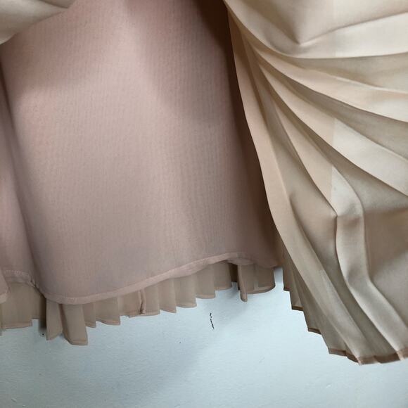 Club Monaco Skirt Cream Neutral Blush Accordion Pleated Midi Chiffon NEW 2 - Picture 6 of 9